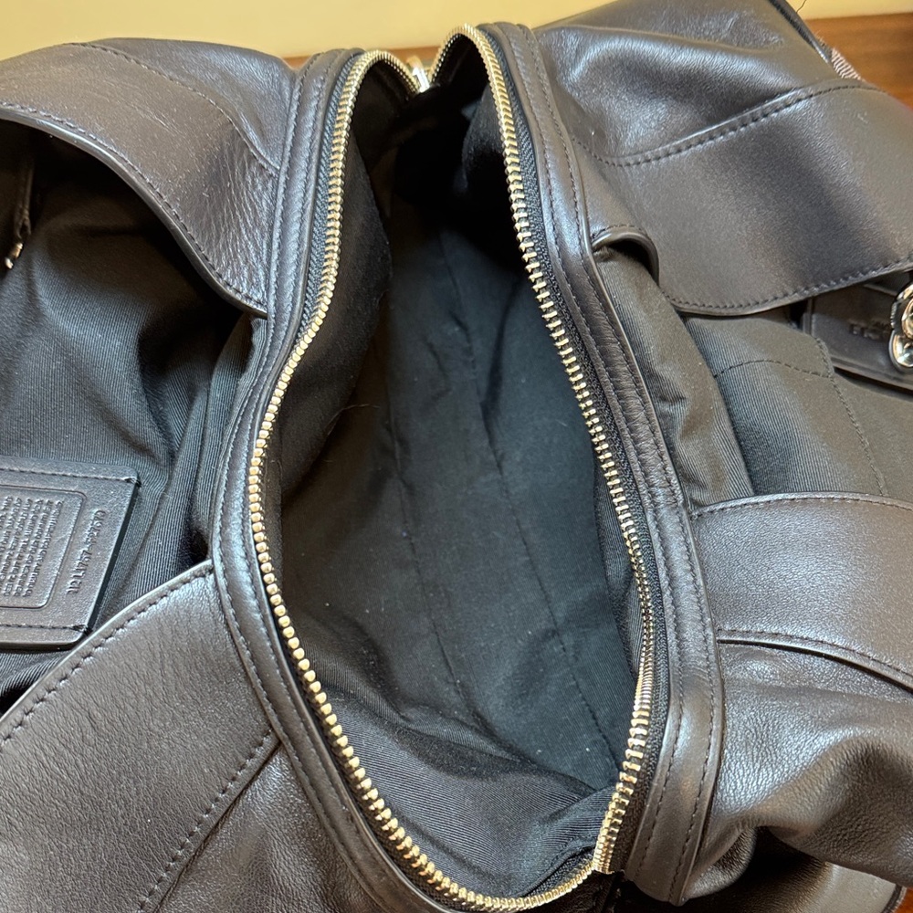 Coach EUC Lexy Shoulder Bag Signature Black/Gray Jacquard w/dust bag - Picture 6 of 13